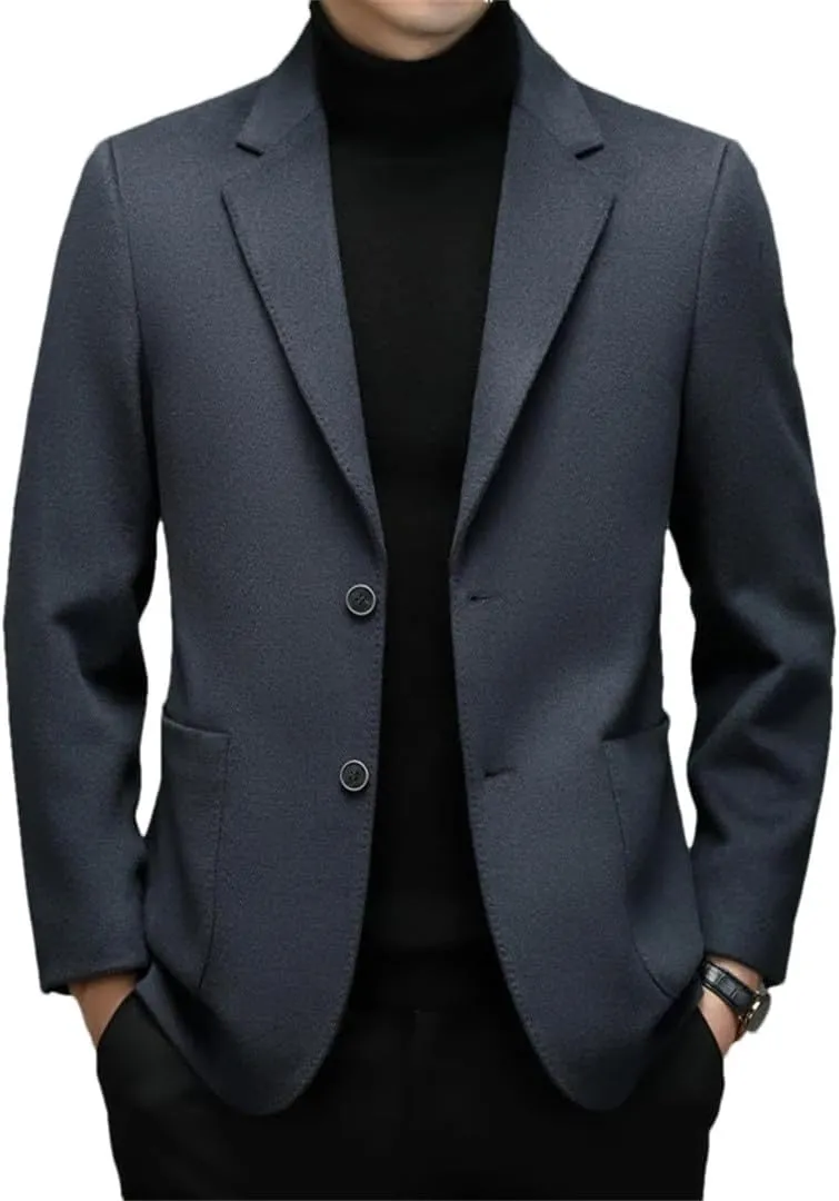 Autumn and Winter Men Casual Short Wool Suit Slim Fit Woolen Coat Blazers
