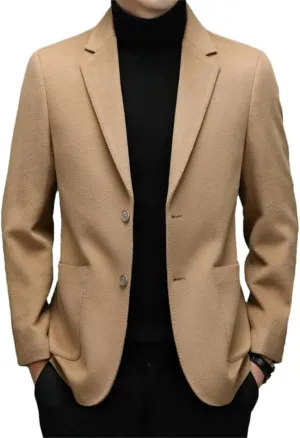 Autumn and Winter Men Casual Short Wool Suit Slim Fit Woolen Coat Blazers
