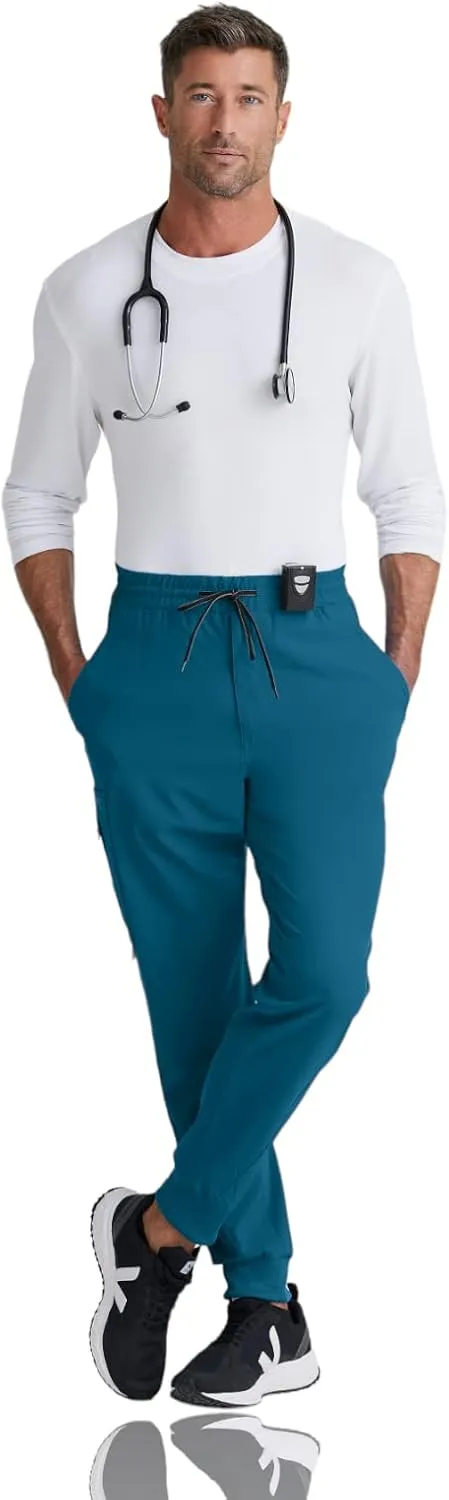 BARCO One Vortex Scrub Jogger for Men - Elastic Waist Eco-Friendly Fabric, Anti-Wrinkle, 4-Way Stretch Men's Scrub Pant