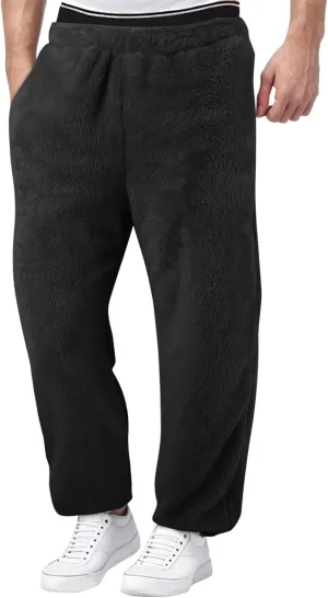 BIFUTON Fleece Lined Pants Men Big and Tall,Men's Sherpa Lined Athletic Sweatpants Winter Warm Track Pants Heavyweight Pants