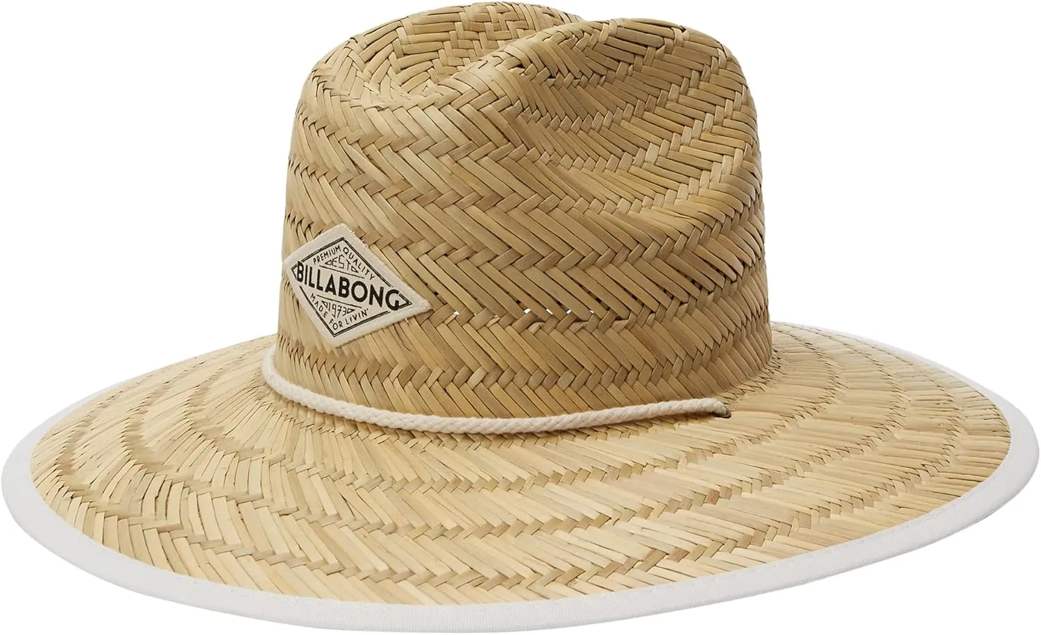 Billabong Women's Tipton Straw Lifeguard Hat, Structured Construction with Printed Fabric Lining Under Brim