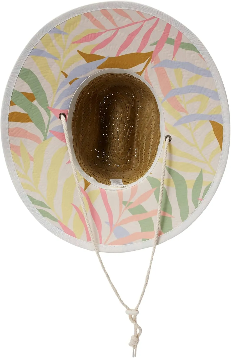Billabong Women's Tipton Straw Lifeguard Hat, Structured Construction with Printed Fabric Lining Under Brim