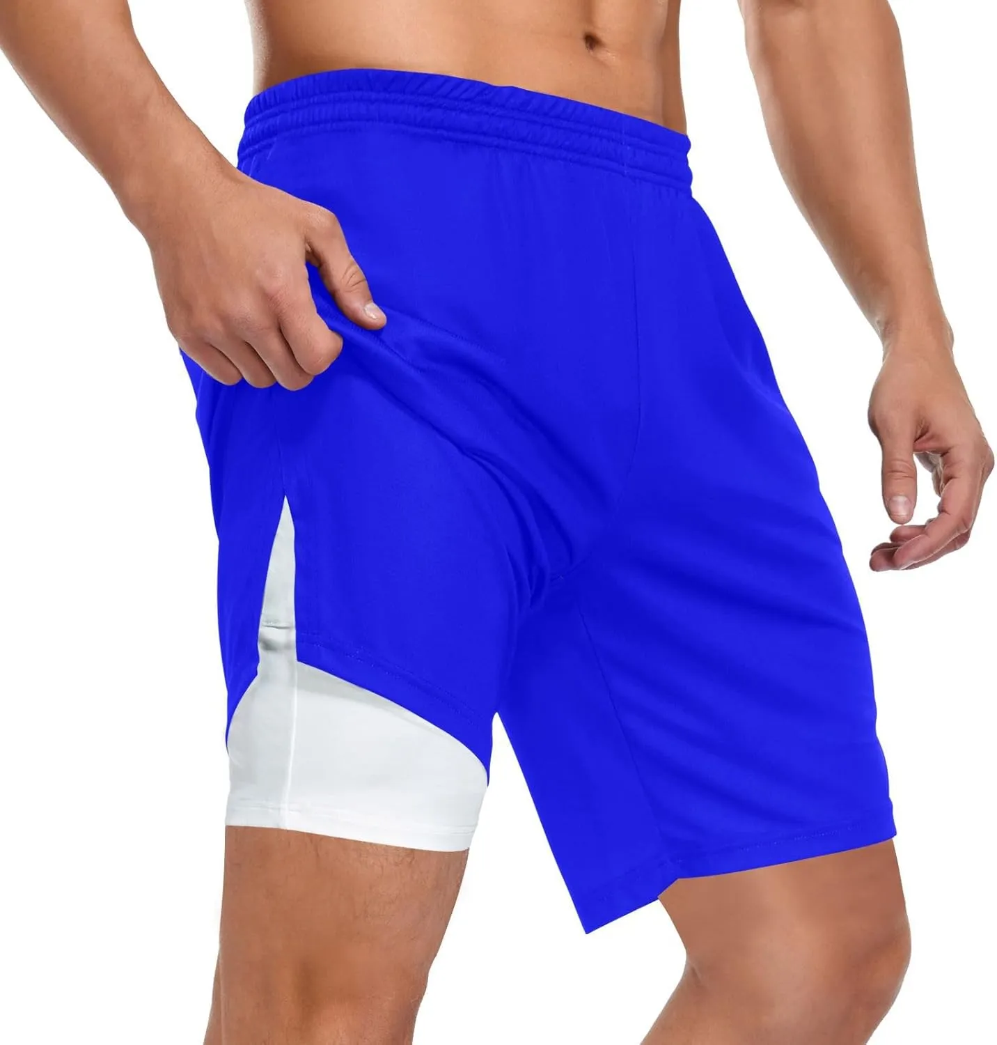 Black Athletic Shorts for Men with Pockets and Liners Quick Dry Running Workout Shorts S Black