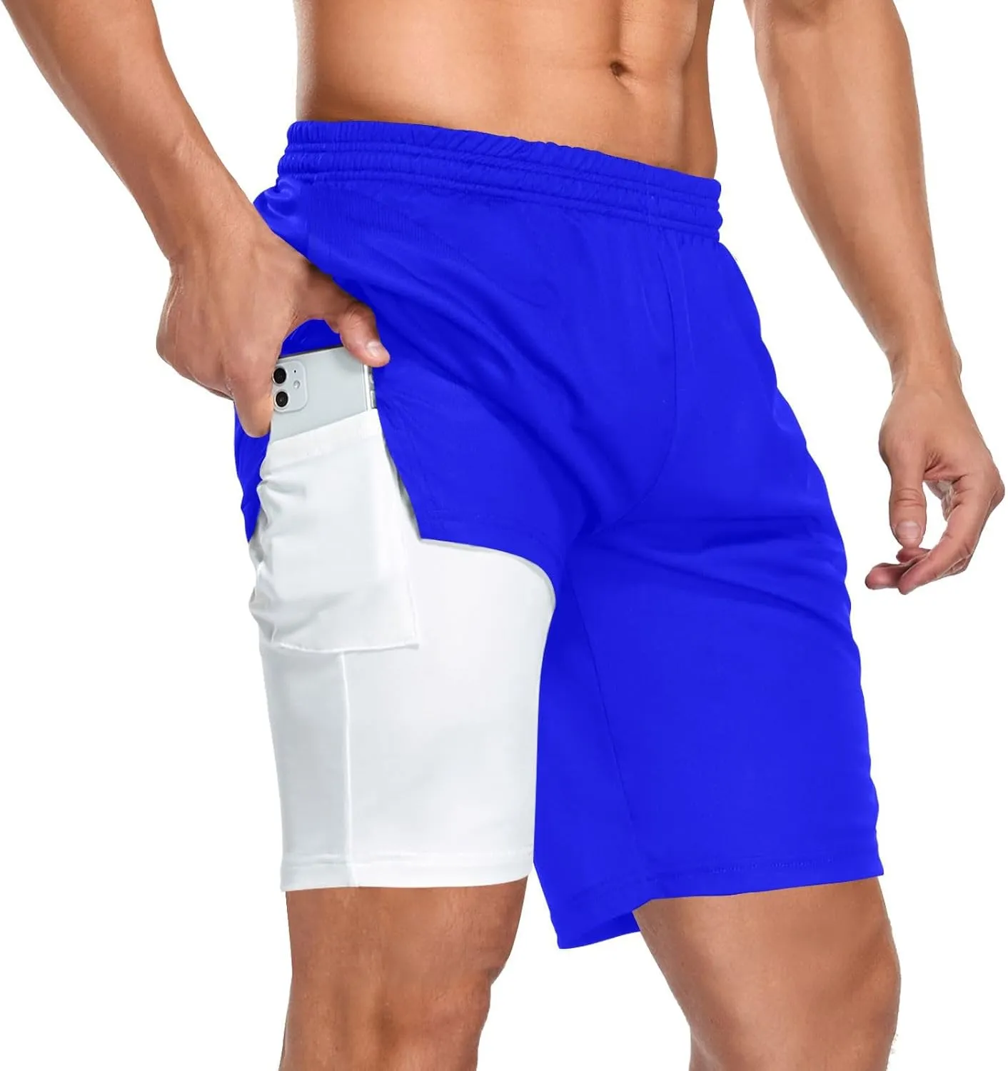 Black Athletic Shorts for Men with Pockets and Liners Quick Dry Running Workout Shorts S Black