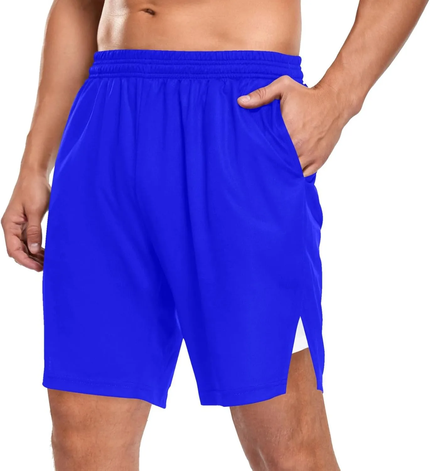 Black Athletic Shorts for Men with Pockets and Liners Quick Dry Running Workout Shorts S Black