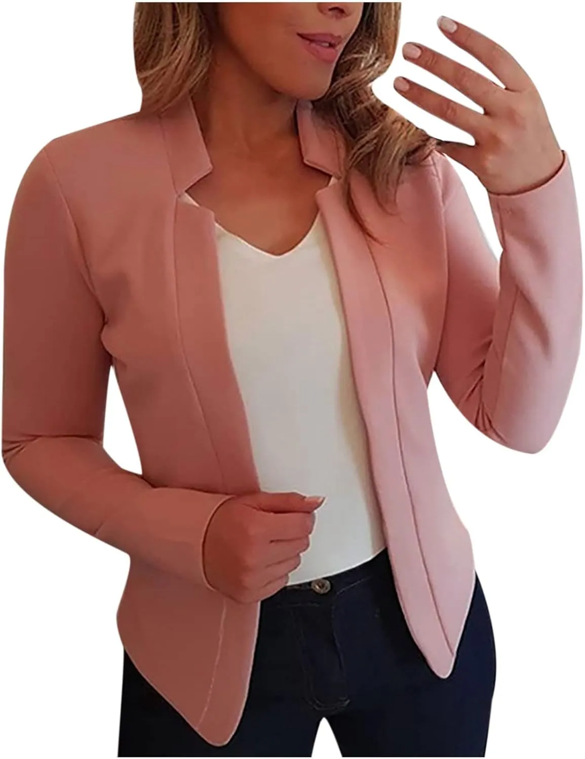 Blazer Jackets for Women Fashion Dressy Open Front Cardigan Jacket Casual Long Sleeve Work Office Suit Jacket