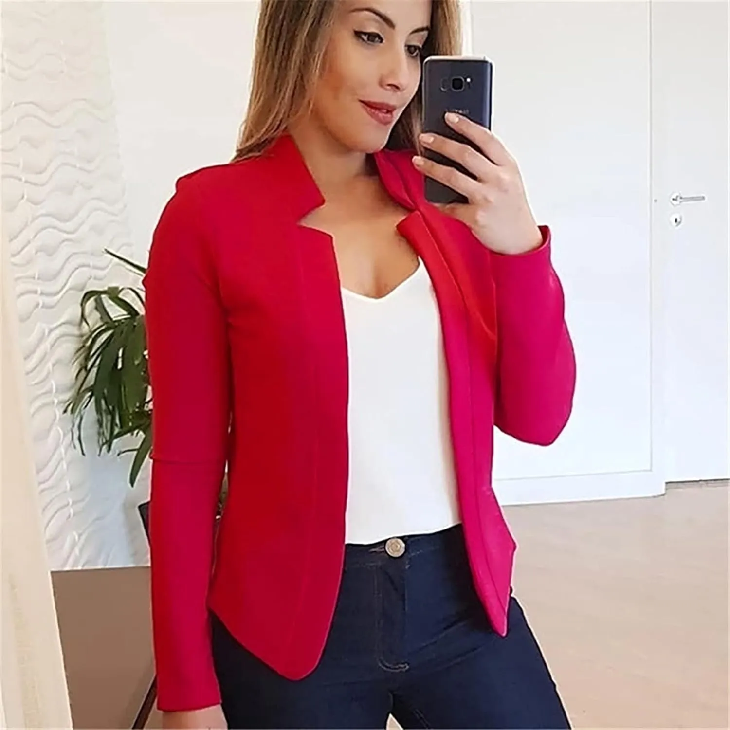 Blazer Jackets for Women Fashion Dressy Open Front Cardigan Jacket Casual Long Sleeve Work Office Suit Jacket