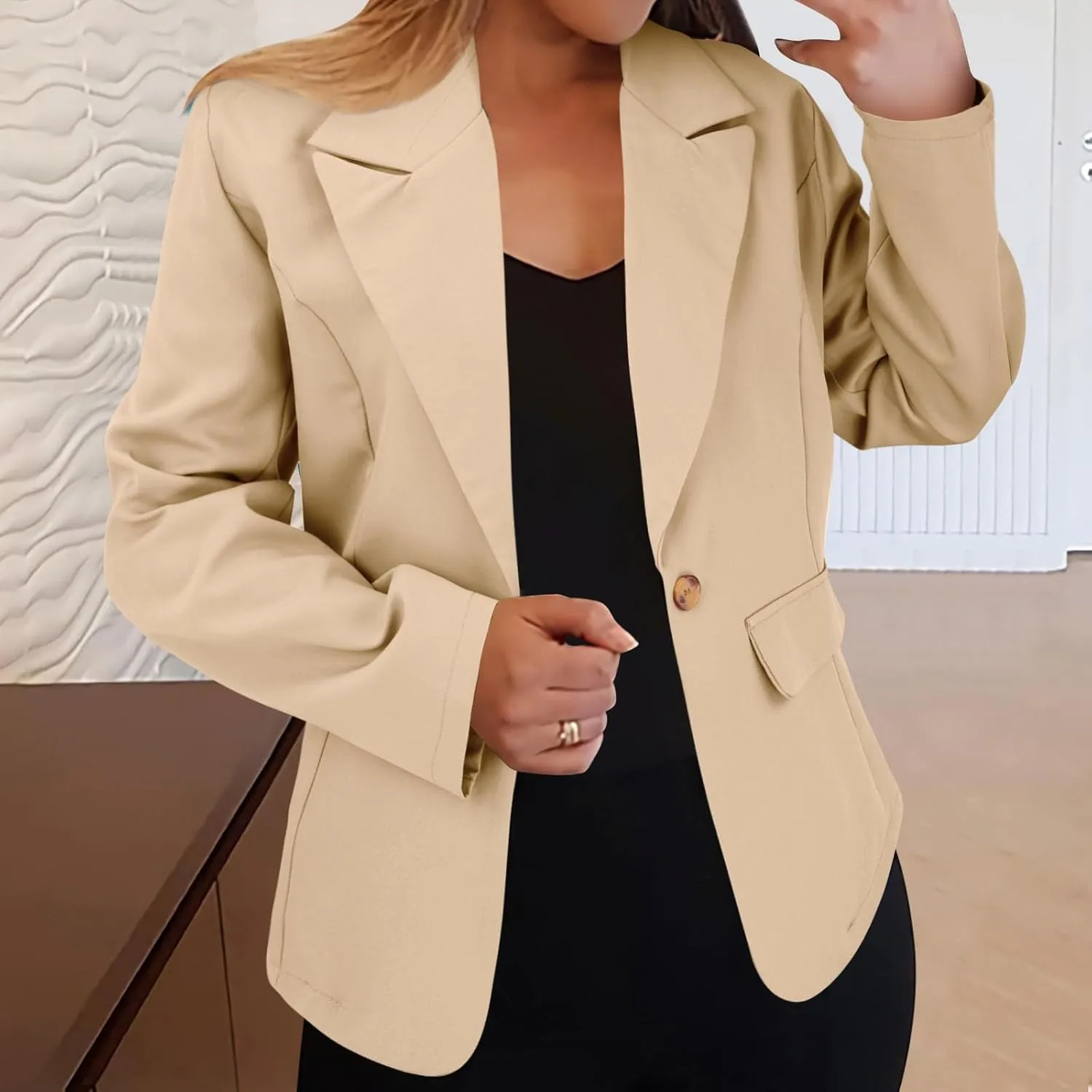 Blazers for Women 2025 Trendy Business Casual Jackets Long Sleeve Open Front Cardigan Work Suit Spring Fashion Blazer