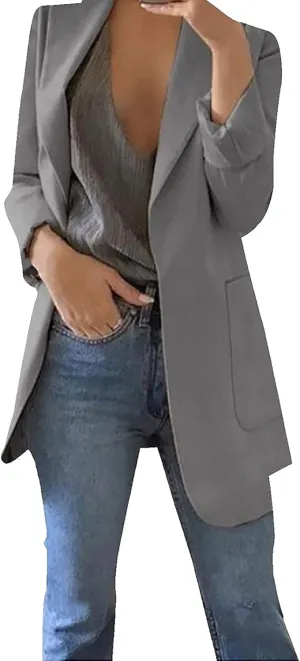 Blazers for Women Business Casual Button Work Office Jackets Blazer Open Front Long Sleeve Lapel Jacket Outfit