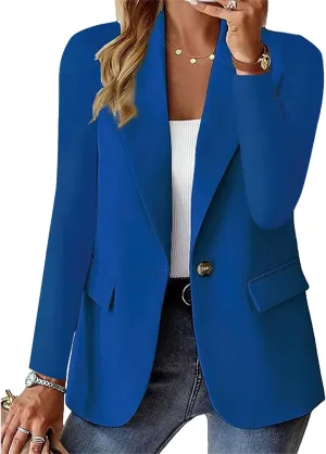 Blazers for Women Business Casual Office Work Suit Jackets Open Front V Neck Blazers One Button Lightweight Jackets