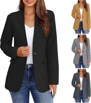 Blazers for Women Casual V Crew Long Sleeve Jackets Lightweight Button Blazers Open Front Cardigan Work Suit Blazer