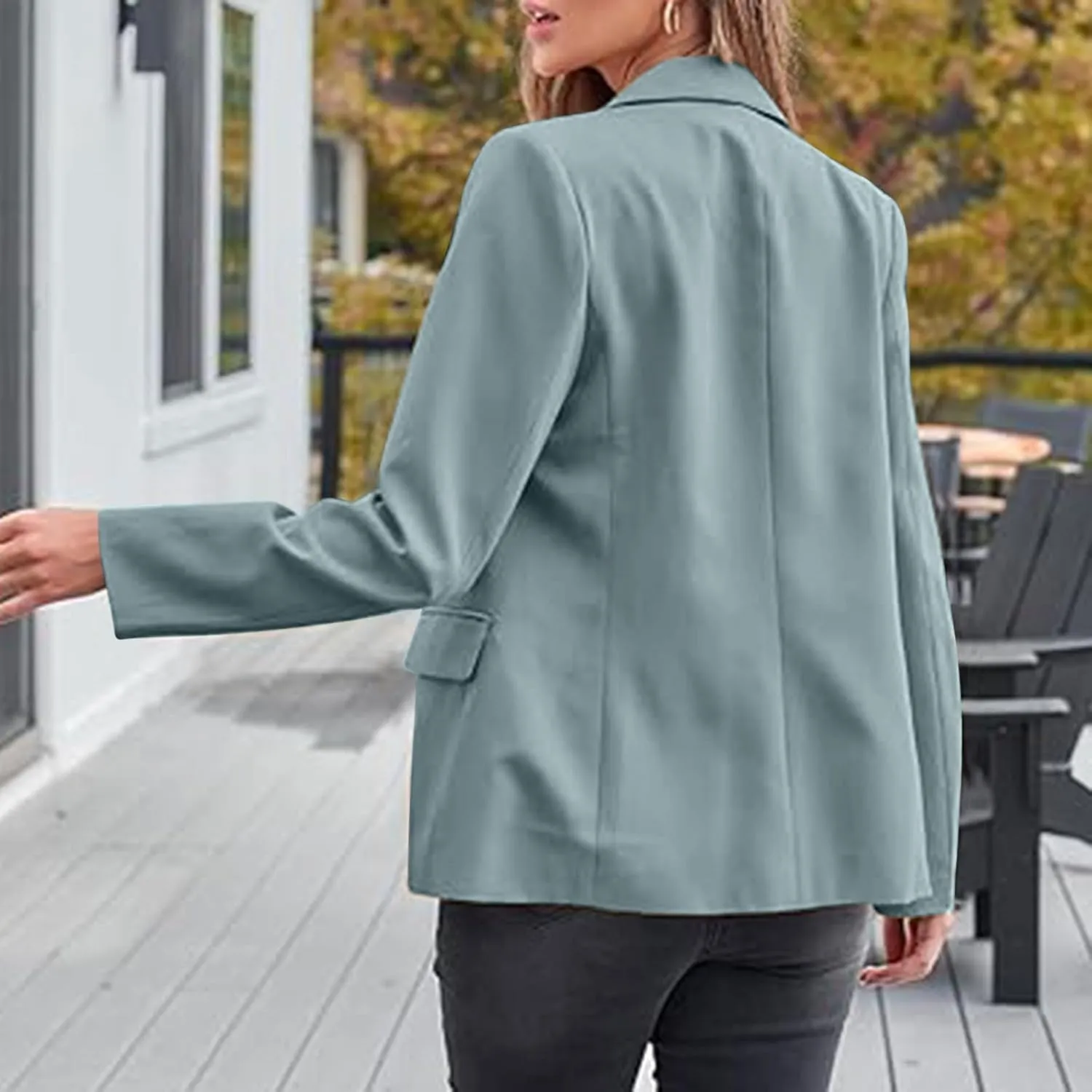Blazers for Women Dressy Casual Open Front Long Sleeve Work Office Suit Jackets Elegant Button Lapel Business Blazer