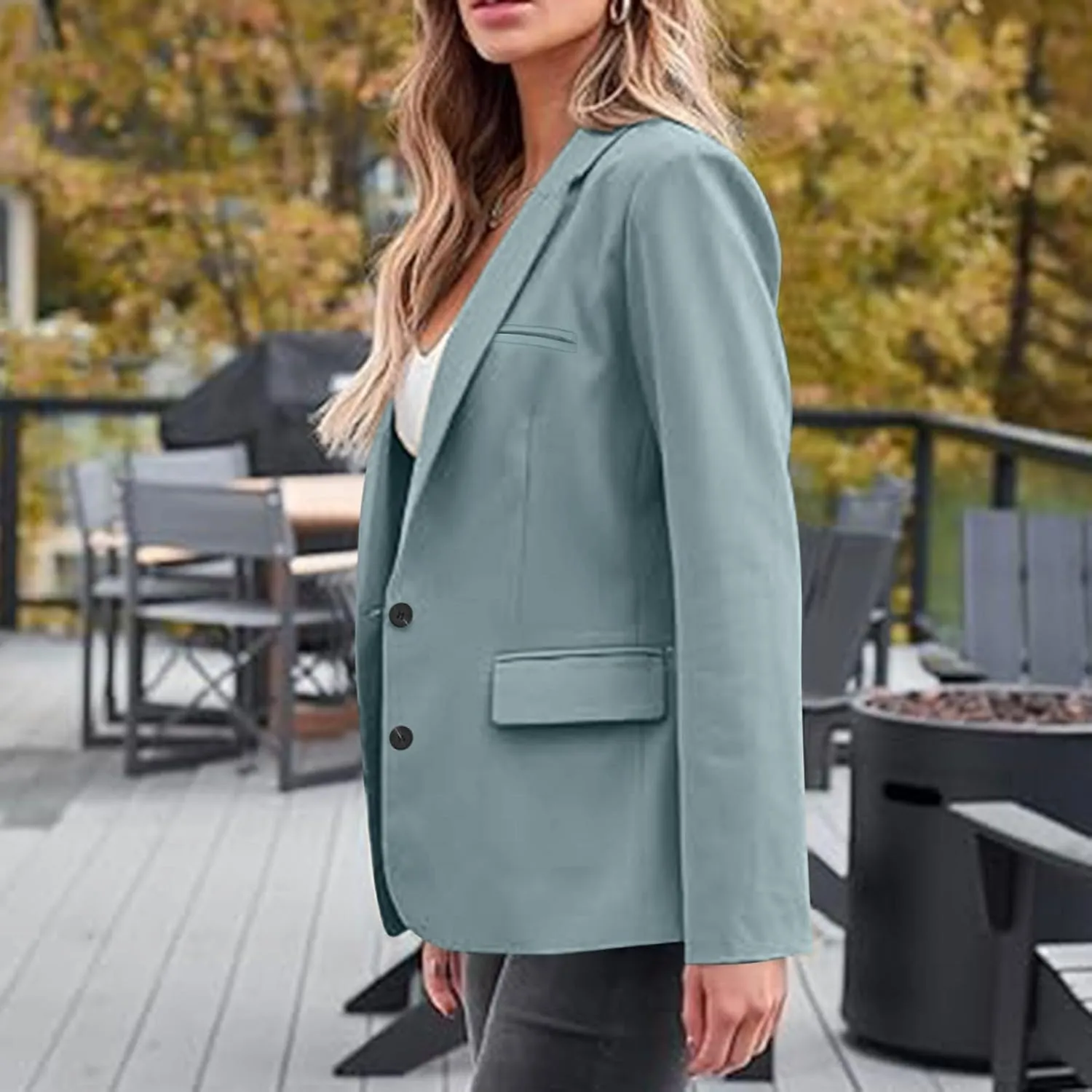 Blazers for Women Dressy Casual Open Front Long Sleeve Work Office Suit Jackets Elegant Button Lapel Business Blazer