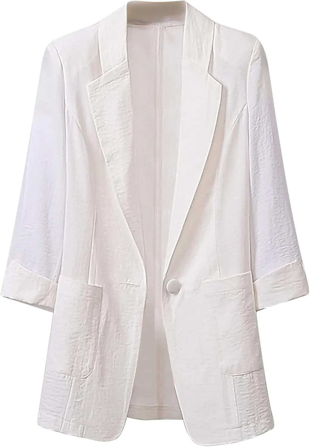 Business Blazers Jacket for Women Casual Solid 3/4 Sleeve Blazer Jackets Fall Lapel Open Front Slim Blazer Coats