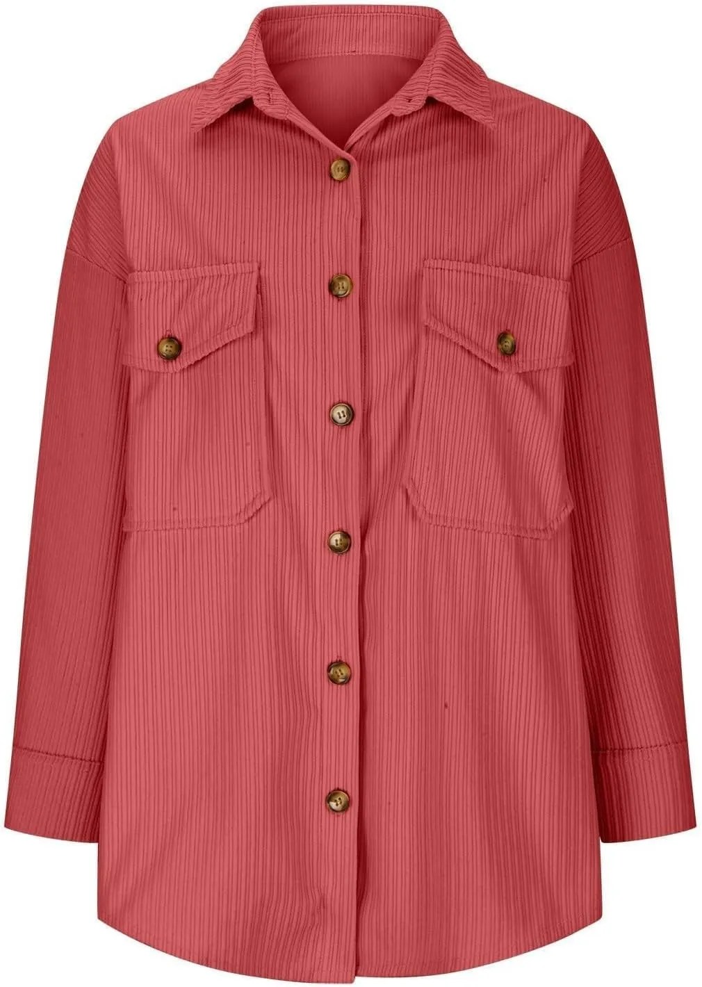 Cardigan Womens Fashion Jacket Button Down Pockets Shirt Tees Long Sleeve Corduroy Shacket Top Daily Casual Outfits