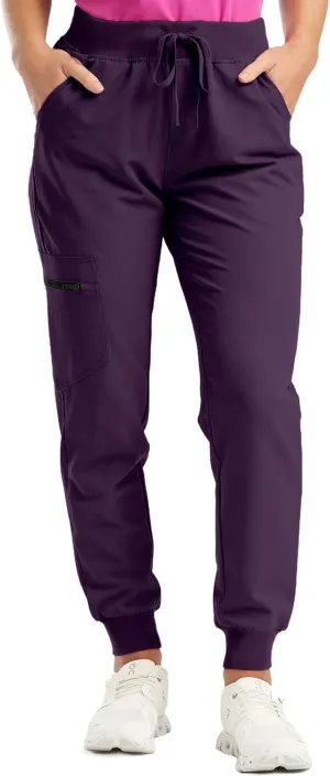 Cargo Scrub Pants for Women Jogger Style High Waisted Drawstring Outdoor Quick Dry Athletic Hiking Pants w/Pockets