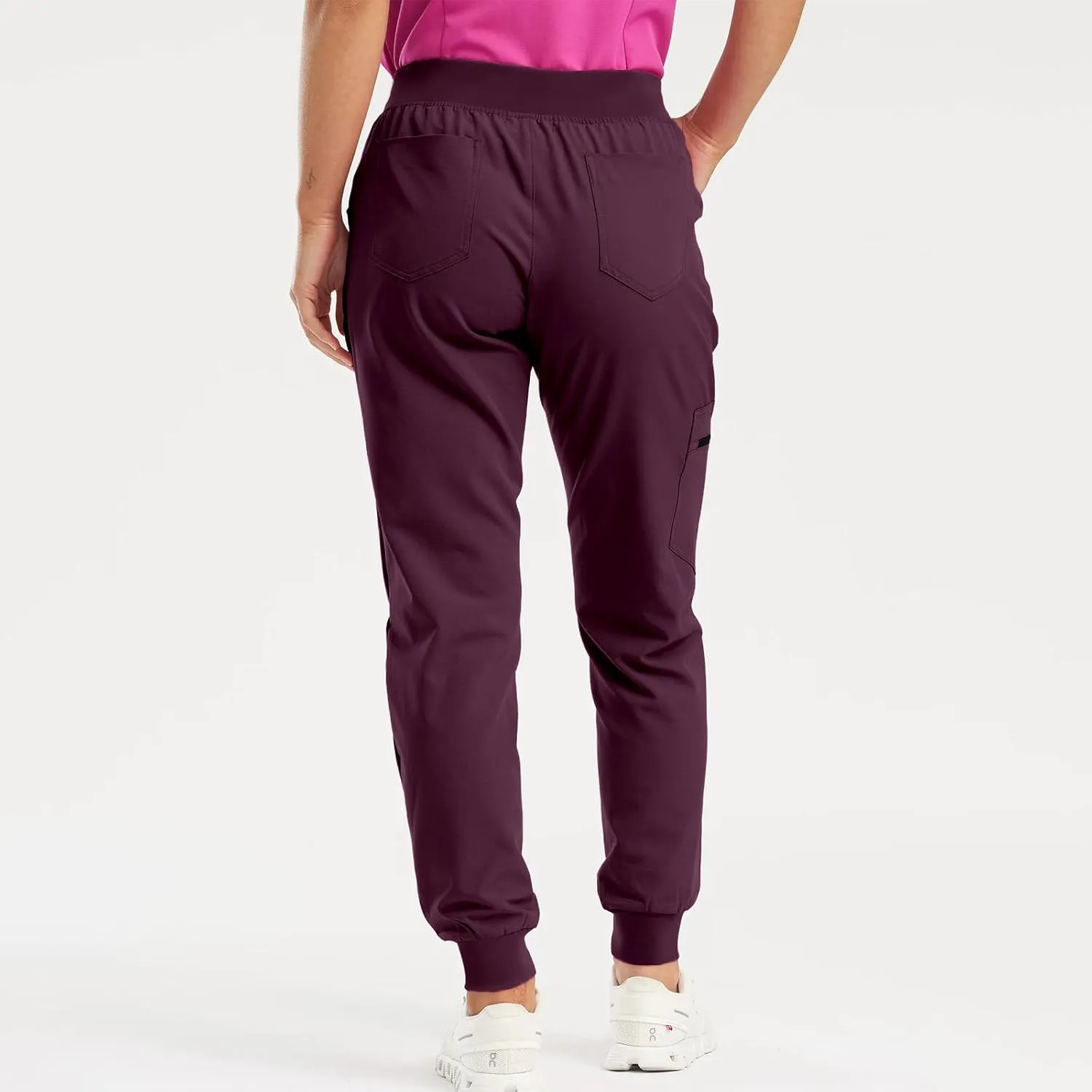 Cargo Scrub Pants for Women Jogger Style High Waisted Drawstring Outdoor Quick Dry Athletic Hiking Pants w/Pockets