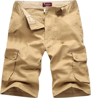 Cargo Shorts for Men Loose Fit Cotton Multi Pocket Work Utility Shorts Casual Athletic Shorts Tooling Shorts No Belt
