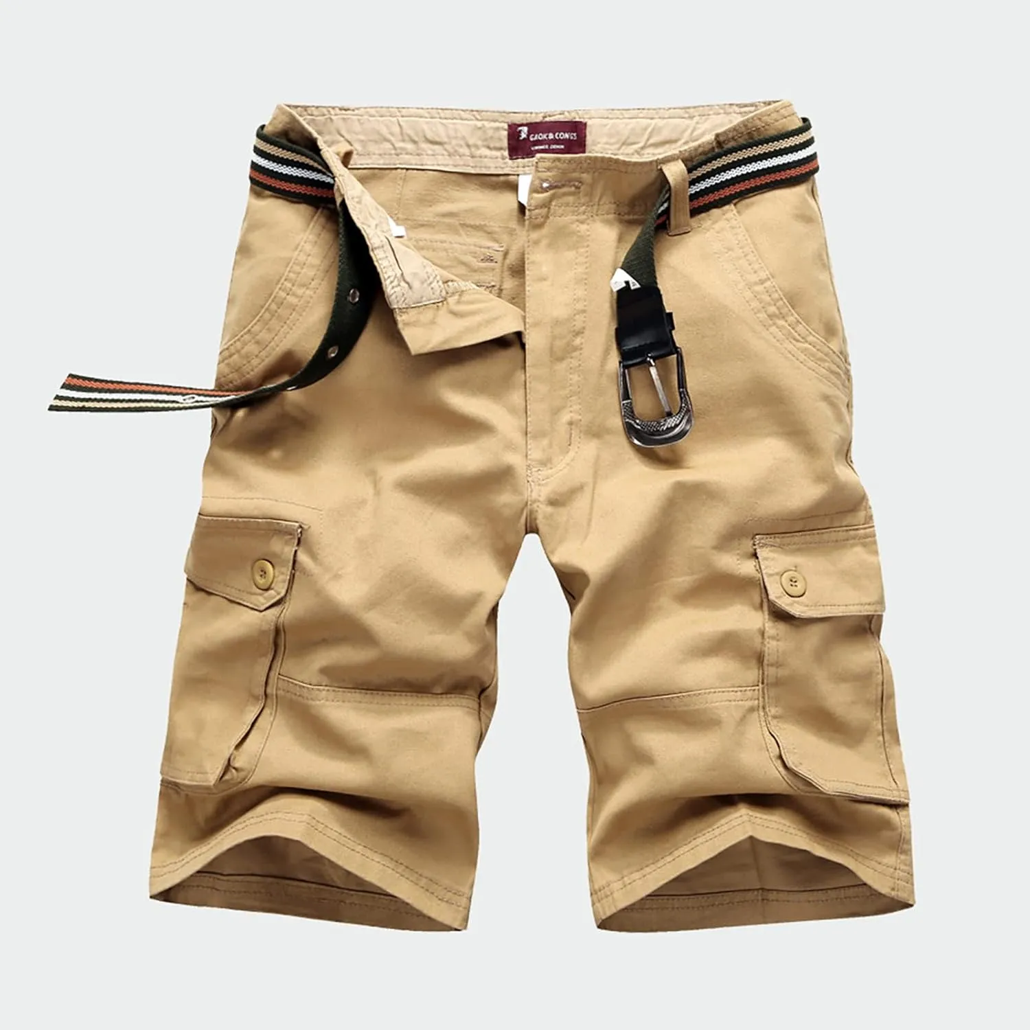 Cargo Shorts for Men Loose Fit Cotton Multi Pocket Work Utility Shorts Casual Athletic Shorts Tooling Shorts No Belt