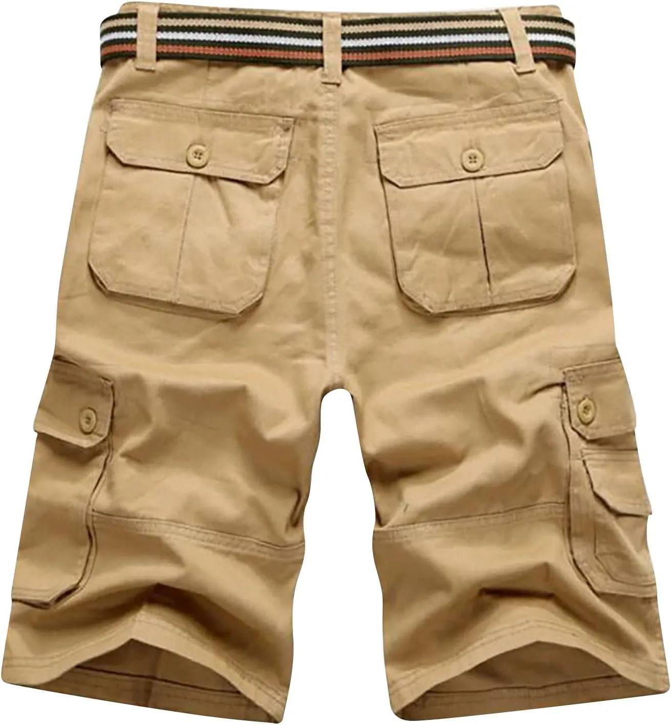 Cargo Shorts for Men Loose Fit Cotton Multi Pocket Work Utility Shorts Casual Athletic Shorts Tooling Shorts No Belt