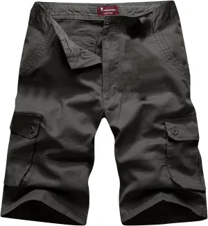 Cargo Shorts for Men Loose Fit Cotton Multi Pocket Work Utility Shorts Casual Athletic Shorts Tooling Shorts No Belt