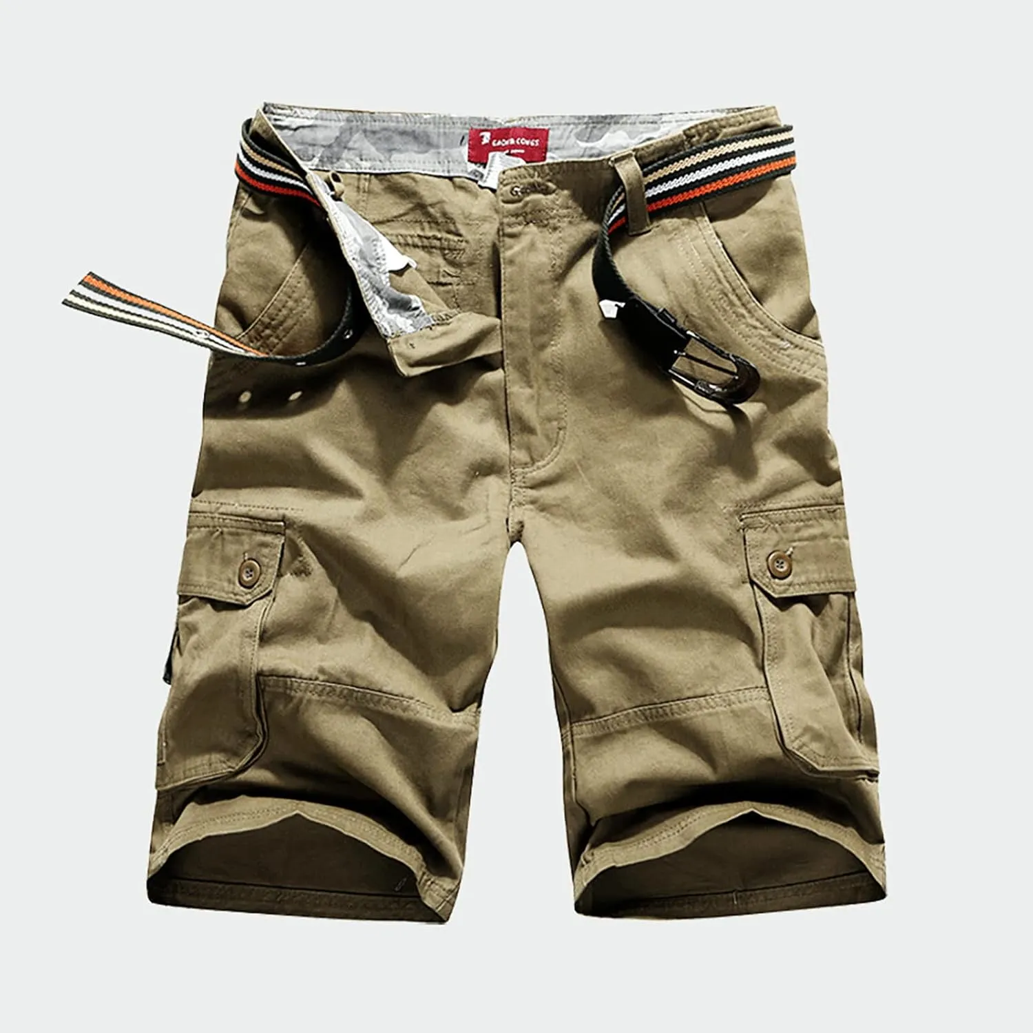 Cargo Shorts for Men Loose Fit Cotton Multi Pocket Work Utility Shorts Casual Athletic Shorts Tooling Shorts No Belt