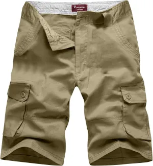 Cargo Shorts for Men Loose Fit Cotton Multi Pocket Work Utility Shorts Casual Athletic Shorts Tooling Shorts No Belt