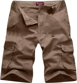 Cargo Shorts for Men Loose Fit Cotton Multi Pocket Work Utility Shorts Casual Athletic Shorts Tooling Shorts No Belt