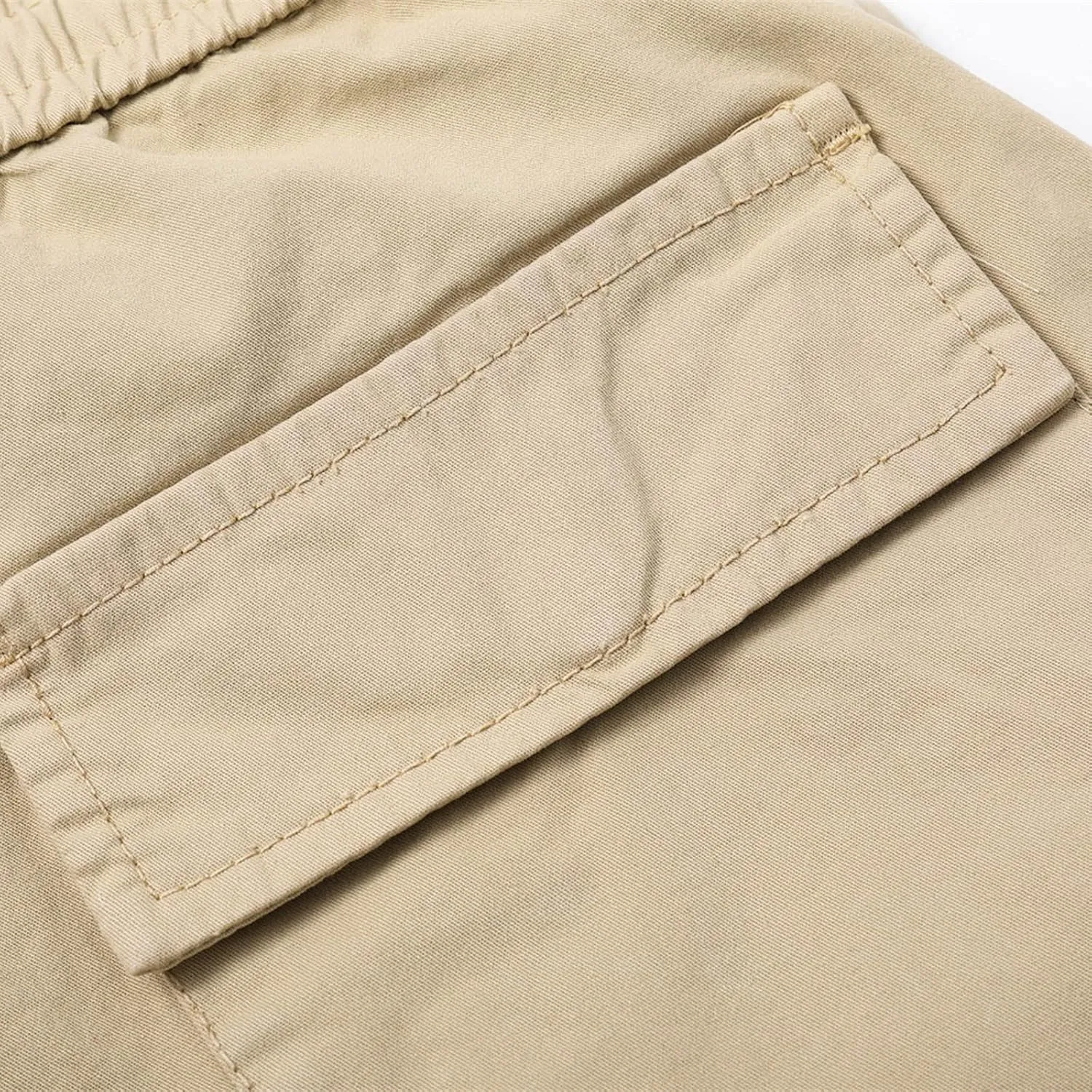 Cargo Shorts for Men Regular Fit Cotton Drawstring Stretch Waist Multi Pockets Tooling Shorts Work Utility Shorts