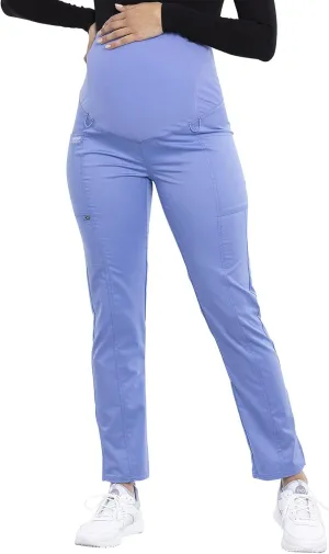Cherokee Maternity Scrub Pants for Women Straight Leg Bottoms with Belly Coverage, Ultra Soft 2-Way Stretch Fabric - WW155
