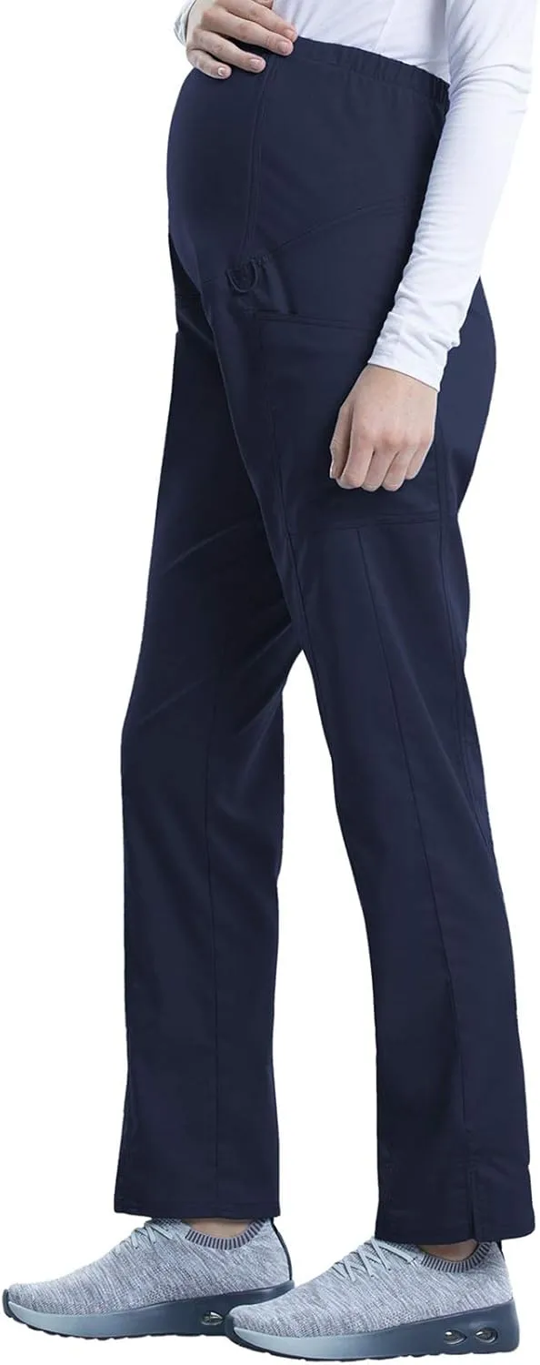 Cherokee Maternity Scrub Pants for Women Straight Leg Bottoms with Belly Coverage, Ultra Soft 2-Way Stretch Fabric - WW155