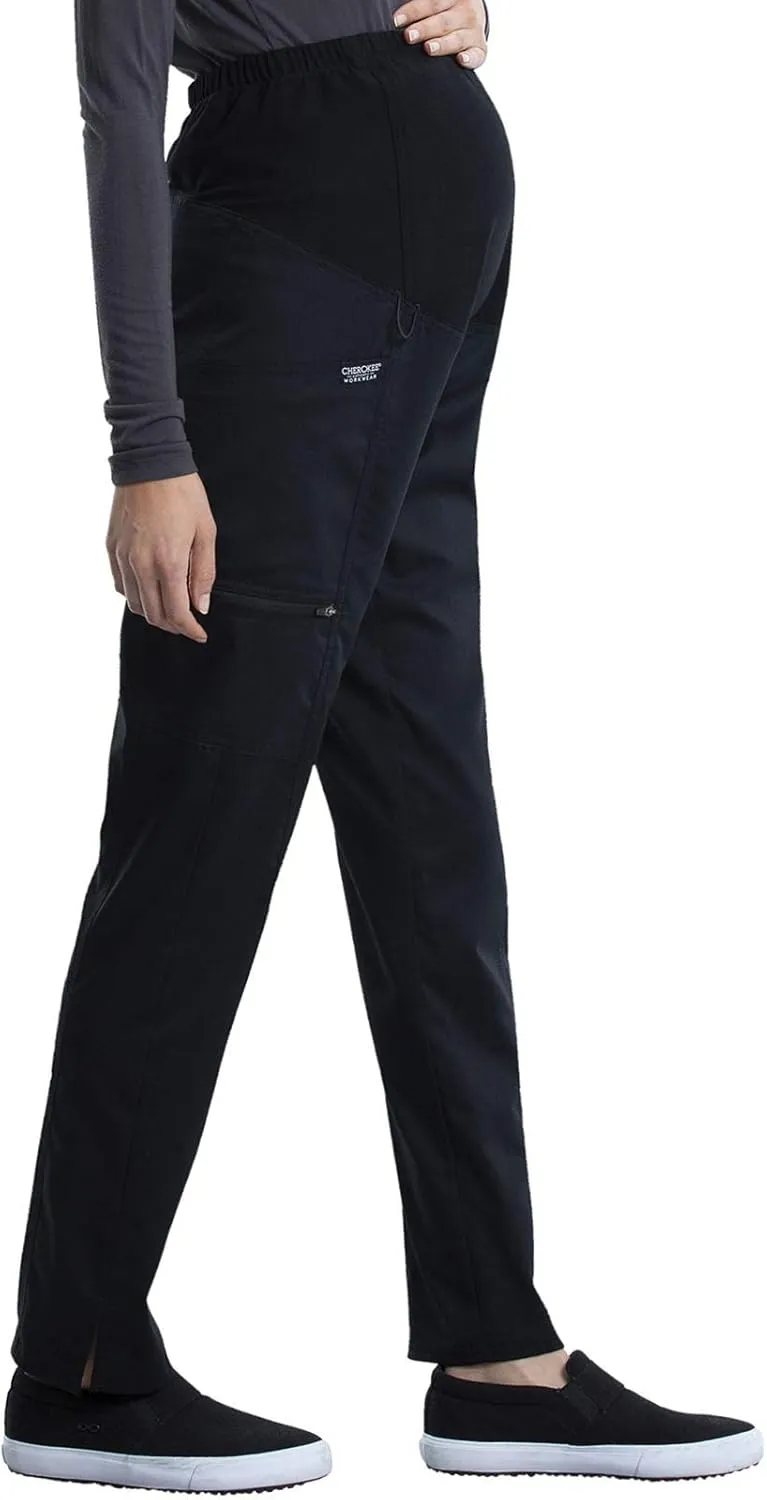 Cherokee Maternity Scrub Pants for Women Straight Leg Bottoms with Belly Coverage, Ultra Soft 2-Way Stretch Fabric - WW155
