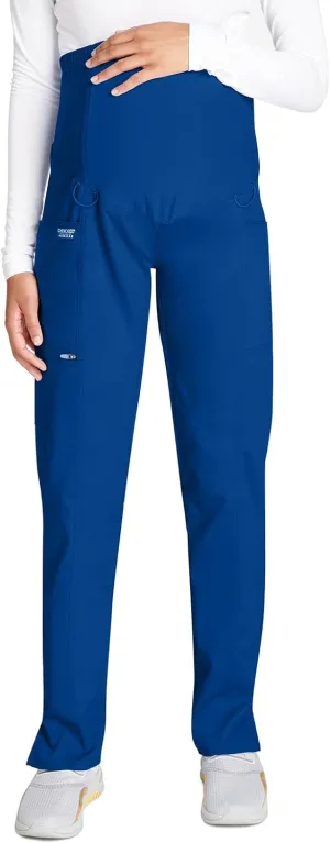 Cherokee Maternity Scrub Pants for Women Straight Leg Bottoms with Belly Coverage, Ultra Soft 2-Way Stretch Fabric - WW155