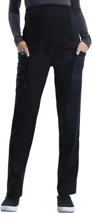 Cherokee Maternity Scrub Pants for Women Straight Leg Bottoms with Belly Coverage, Ultra Soft 2-Way Stretch Fabric - WW155