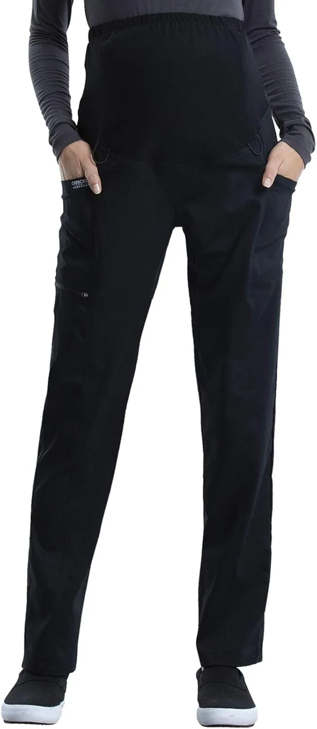 Cherokee Maternity Scrub Pants for Women Straight Leg Bottoms with Belly Coverage, Ultra Soft 2-Way Stretch Fabric - WW155