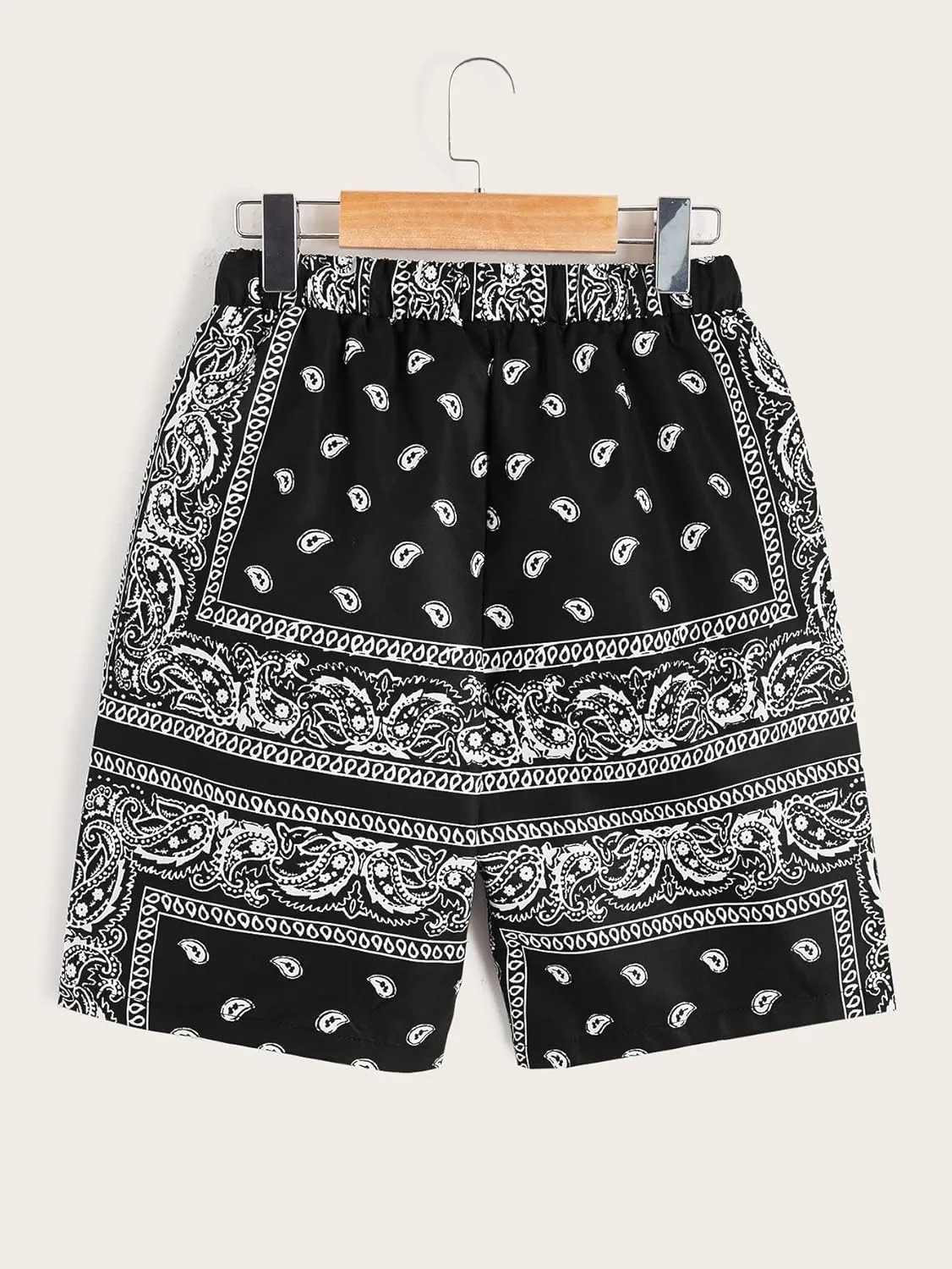 COZYEASE Boy's Graphic Shorts High Waisted Bobo Paisley Shorts Casual Summer Shorts with Pocket