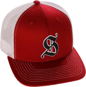 Daxton Classsic Baseball Trucker Hat Old English A to Z Letters Numbers Structured Mid Profile Cap