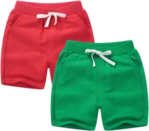 DCUTERQ Toddler Baby Kids Solid Cotton Sport Jogger Shorts Pants Boys Girls Summer Casual Elastic Waist Pants