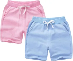 DCUTERQ Toddler Baby Kids Solid Cotton Sport Jogger Shorts Pants Boys Girls Summer Casual Elastic Waist Pants