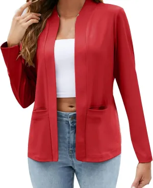 Deconstructed Blazers for Women Lapel Open Front Dress Blazer Jacket Plus Size Comfy Office Work Business