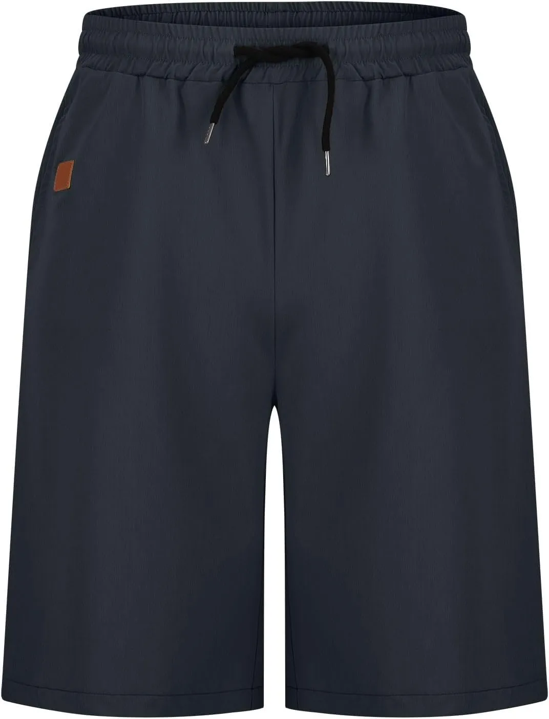 Dgoopd Mens Shorts Casual Stretch Cotton Athletic Summer Beach Shorts Elastic Waist Drawstring Casual Shorts with Pocket