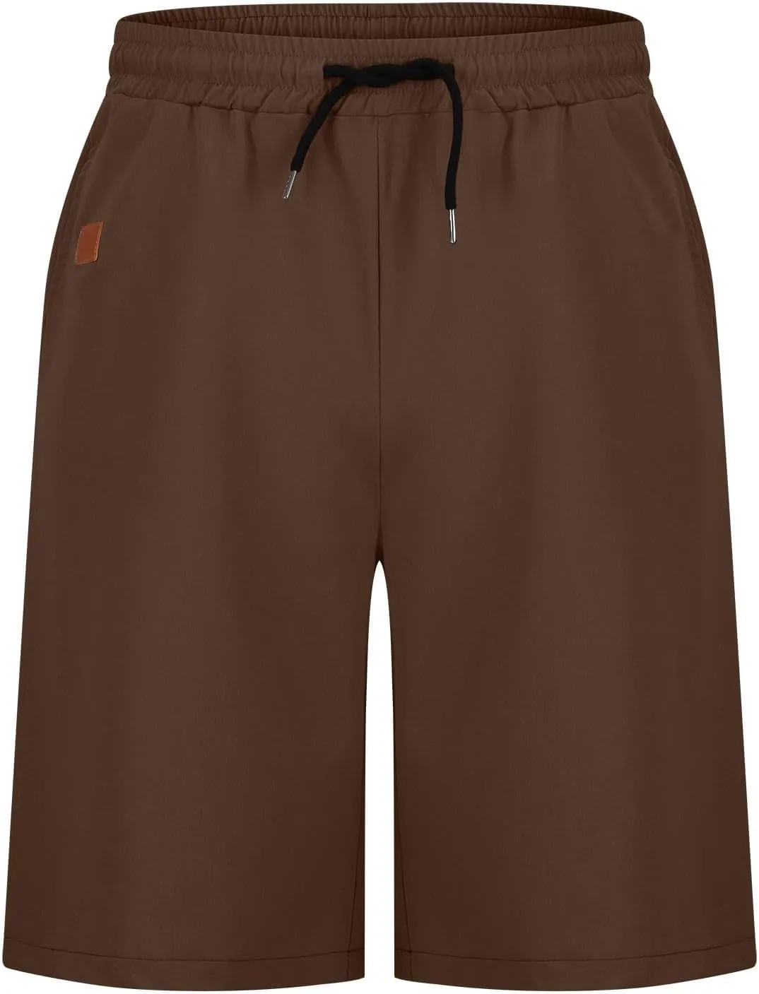 Dgoopd Mens Shorts Casual Stretch Cotton Athletic Summer Beach Shorts Elastic Waist Drawstring Casual Shorts with Pocket