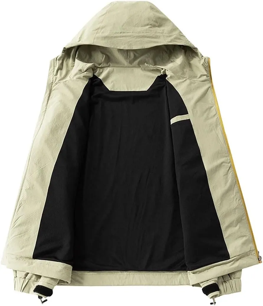 Disimlarl Men Solid Long Sleeve Retro Coats Casual Outdoor Sports Windbreaker Jackets Office Daily Wear Coat Jacket