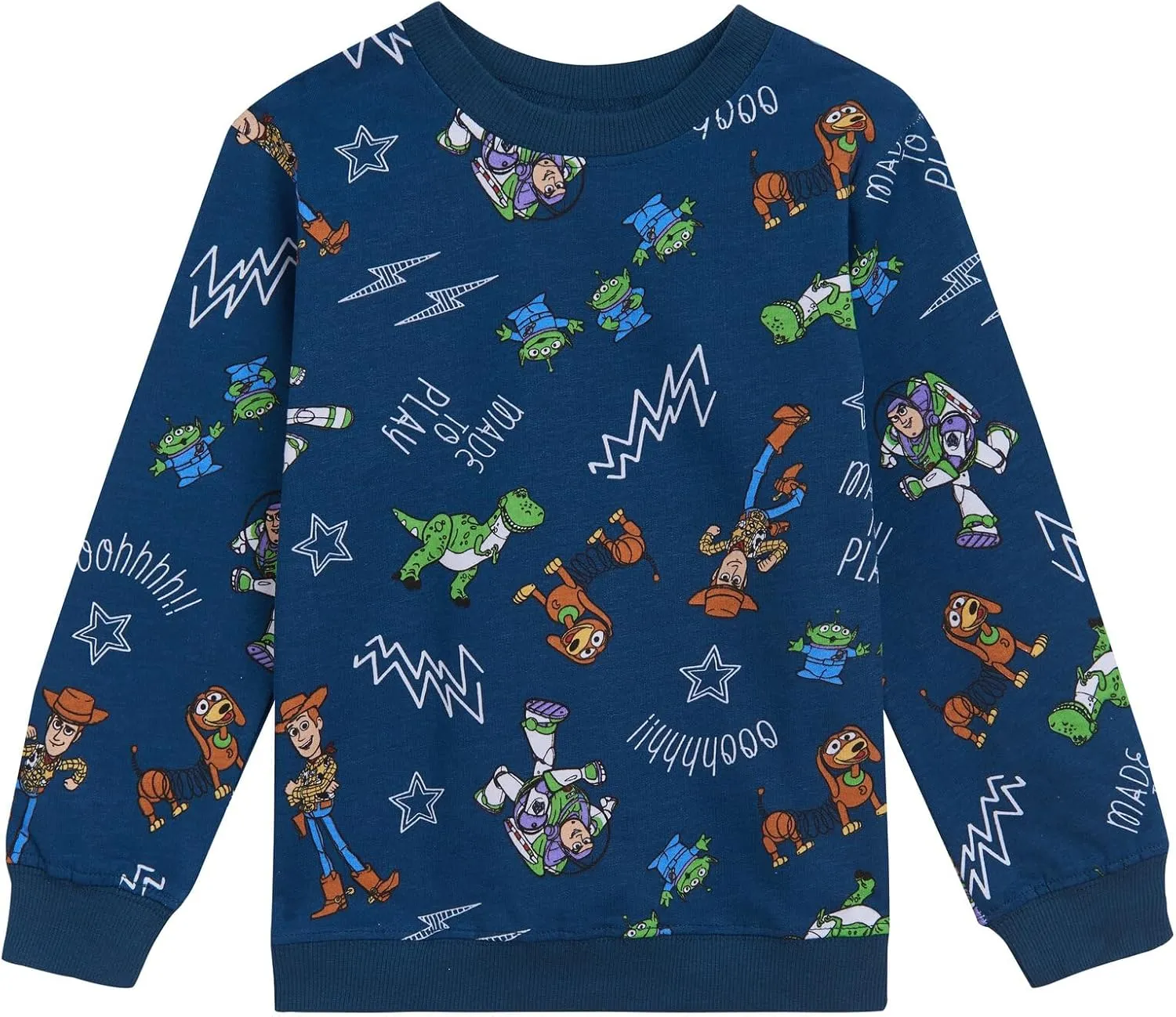 Disney Pixar French Terry Sweatshirt and Jogger Pants Outfit Set Toddler to Big Kid Sizes (2T - 10-12)