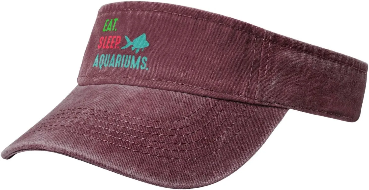 Eat Sleep Aquariums Sun Visor Sports Adjustable Visors Sport Wear Athletic Golf Hat for Men Women