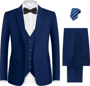 ELPA ELPA Men's Suit with Stretch Fabric 3-Piece Slim Fit Suit with 3 Fit Options (Short/Regular/Tall)