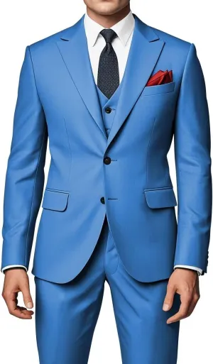 EMERAIDVLN Men's Party Suits 3 Piece Slim Fit Wedding Prom Business Suit 2 Button Peak Lapel Blazer Vest and Pants Tuxedo Set