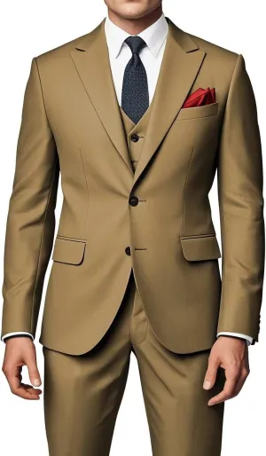 EMERAIDVLN Men's Party Suits 3 Piece Slim Fit Wedding Prom Business Suit 2 Button Peak Lapel Blazer Vest and Pants Tuxedo Set