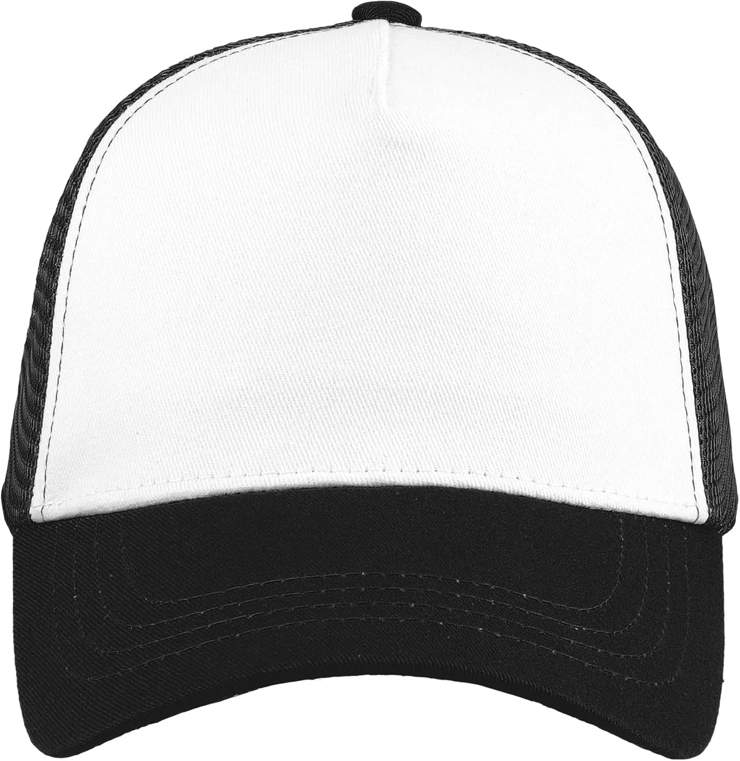 Falari 5-Panel Mesh Baseball Cap, Trucker Hat, Structured Plain Design, Cotton, Adjustable Size