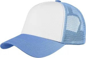 Falari 5-Panel Mesh Baseball Cap, Trucker Hat, Structured Plain Design, Cotton, Adjustable Size